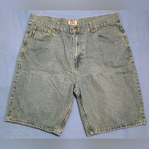 VTG 90s Y2K Phat Farm Men's Denim Blue Jean Shorts Big Leg/pckt Sz 38 EUVC